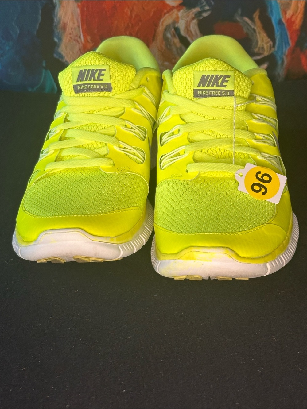 #96 Nike Free 5.0+ Shield Volt Neon Yellow Running Shoes 580591-701